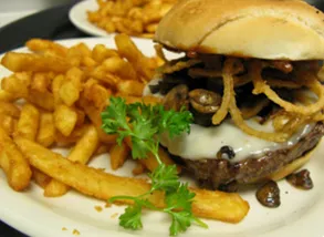 Burger and fries pictured on the official Wayside website